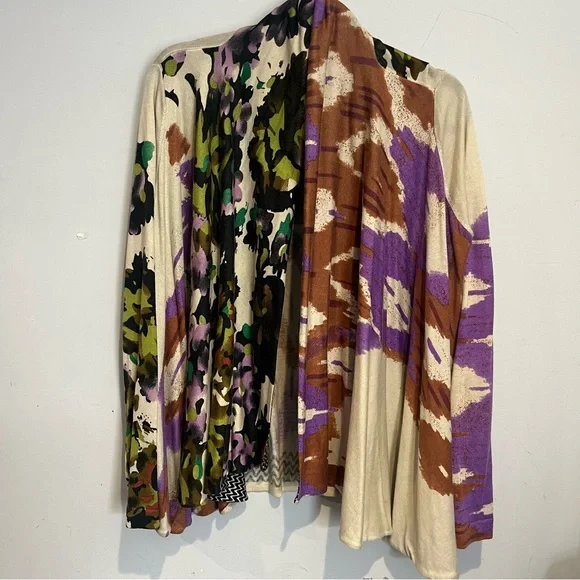 ETRO Silk & CashmereOpen Front Cardigan Duster Floral/Paisley Italy Made Size 44 - Picture 9 of 9